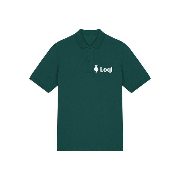 Loql Poloshirt Glazed Green - White Miniaturansicht