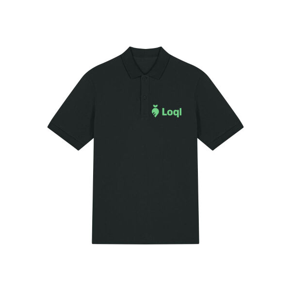Loql Poloshirt Black - Light Green Miniaturansicht